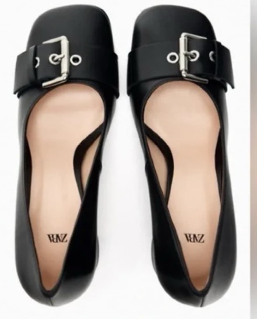 Zara Block Heels with Buckles - Image 1