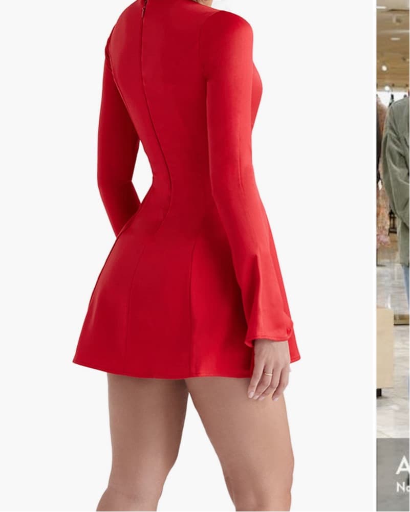 Striking Red Flare Dress “Sacha” By - Image 2