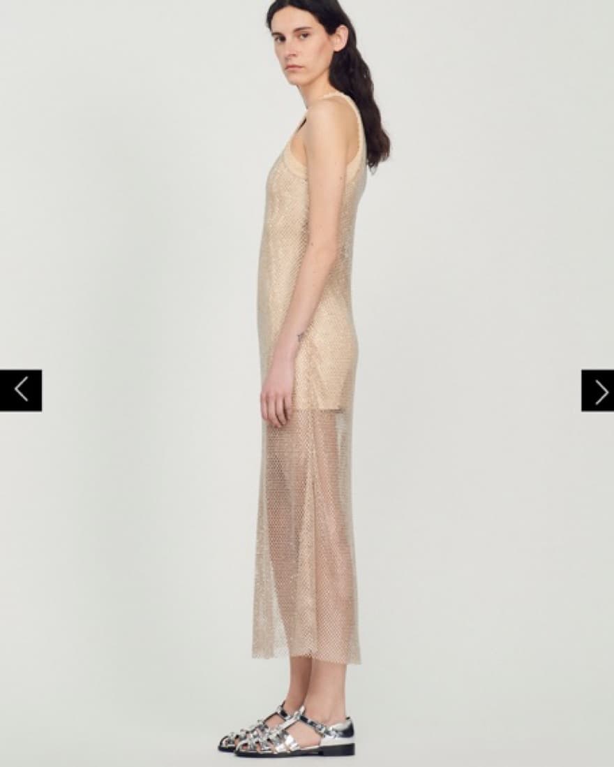 Sandro Midi Sparkle Mesh Dress  - Image 1