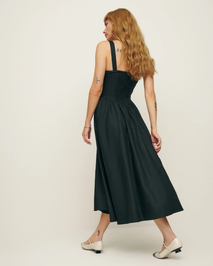 Reformation Balia Linen Dress In Black - Image 4