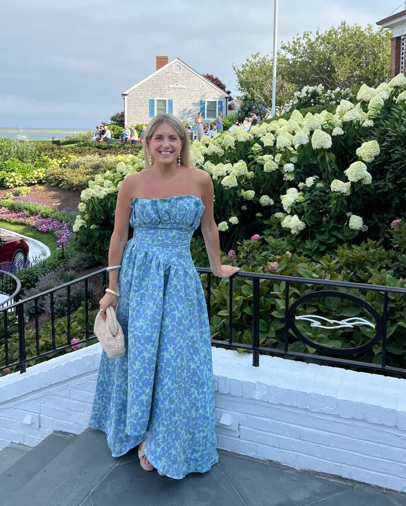 Elliatt x Revolve Jacquard Gown In Blue - Image 2
