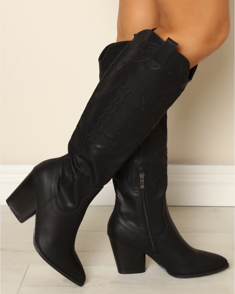 Black Cowgirl Boots - Image 1