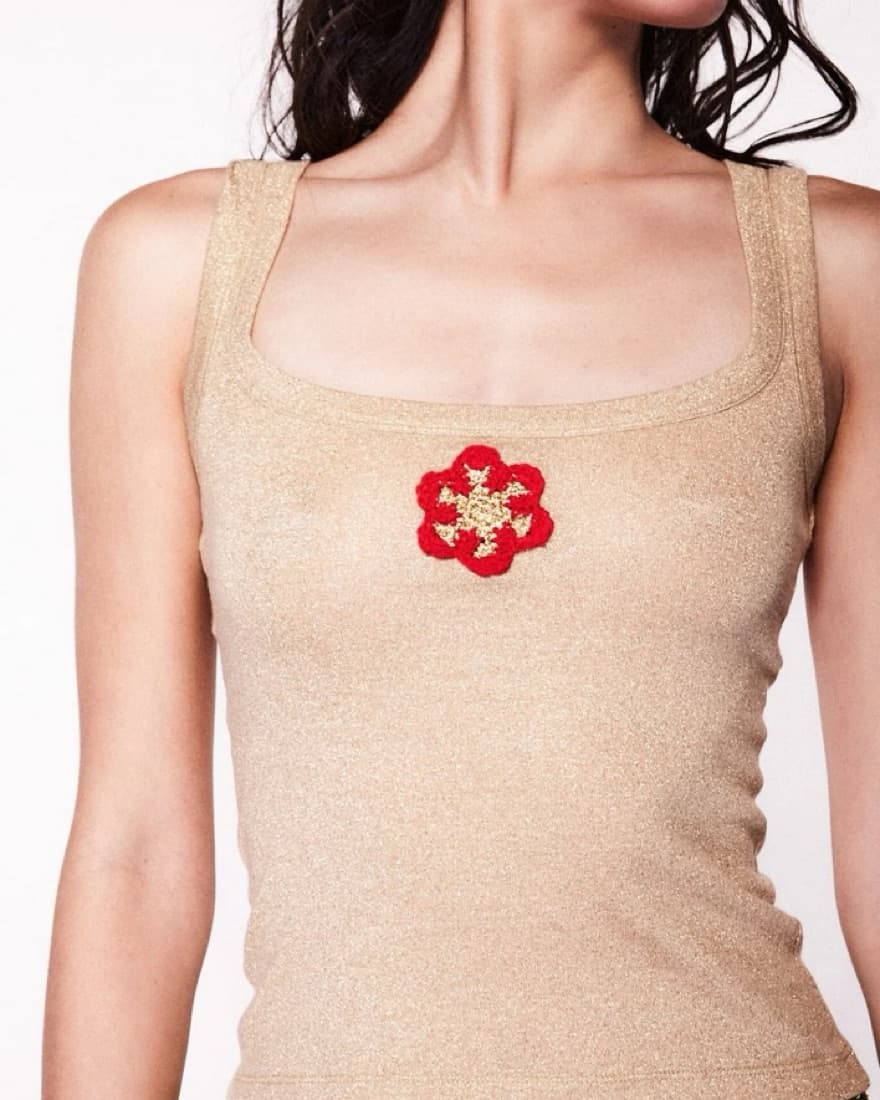 Asta Resort Gold Flower Camisole - Image 2