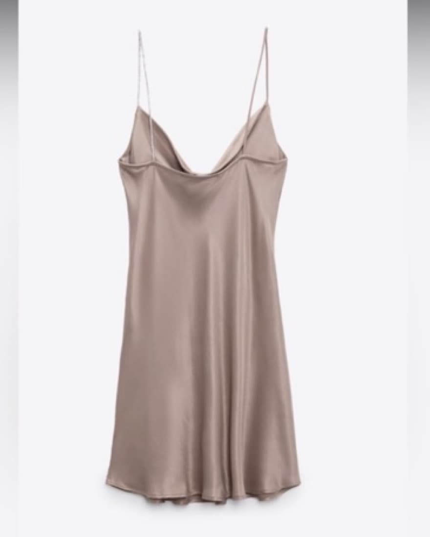 ZARA Satin Dress With Rhinstone Strap - Image 2