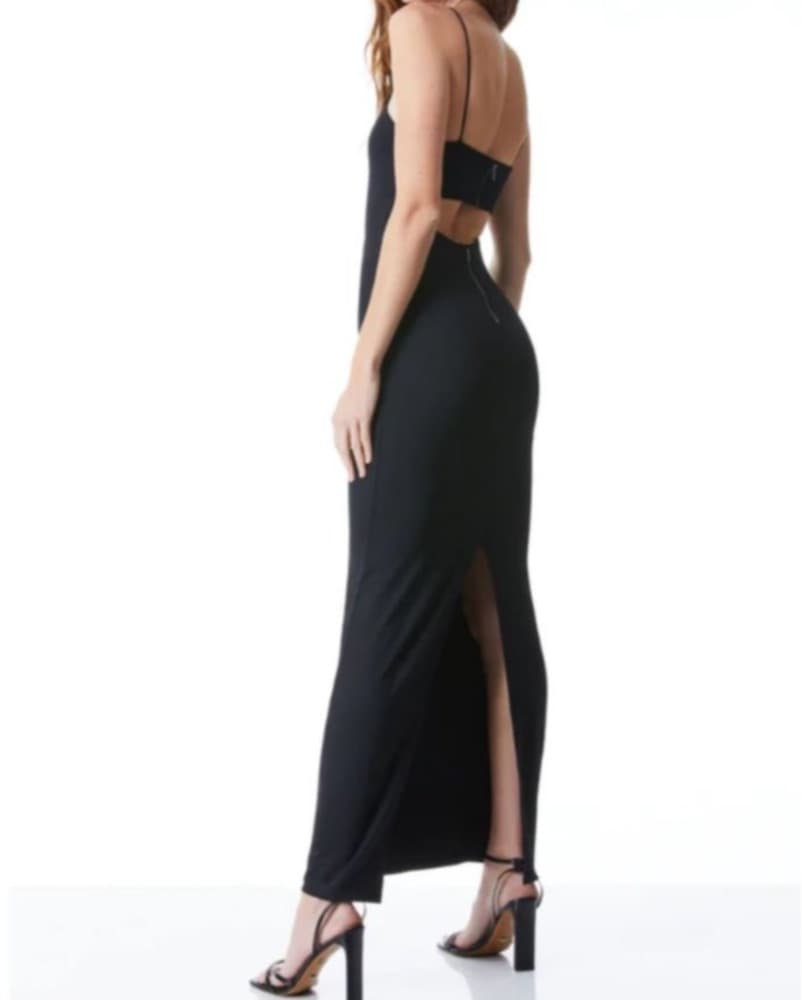 Elegant Black Gown with Cutouts - Image 3