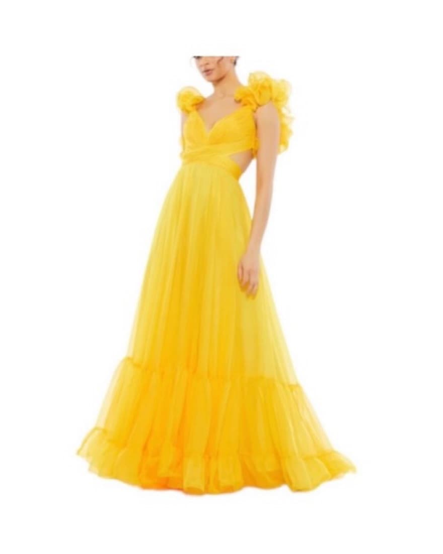 Mac duggal yellow Rosette Gown - Image 6