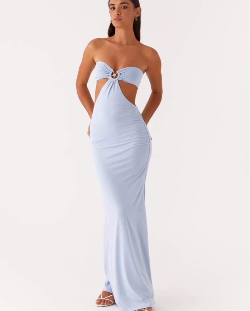 Blue Cut Out Dress - Image 2