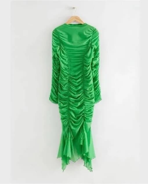 & Other Stories Rouched Mesh Dress - Image 2