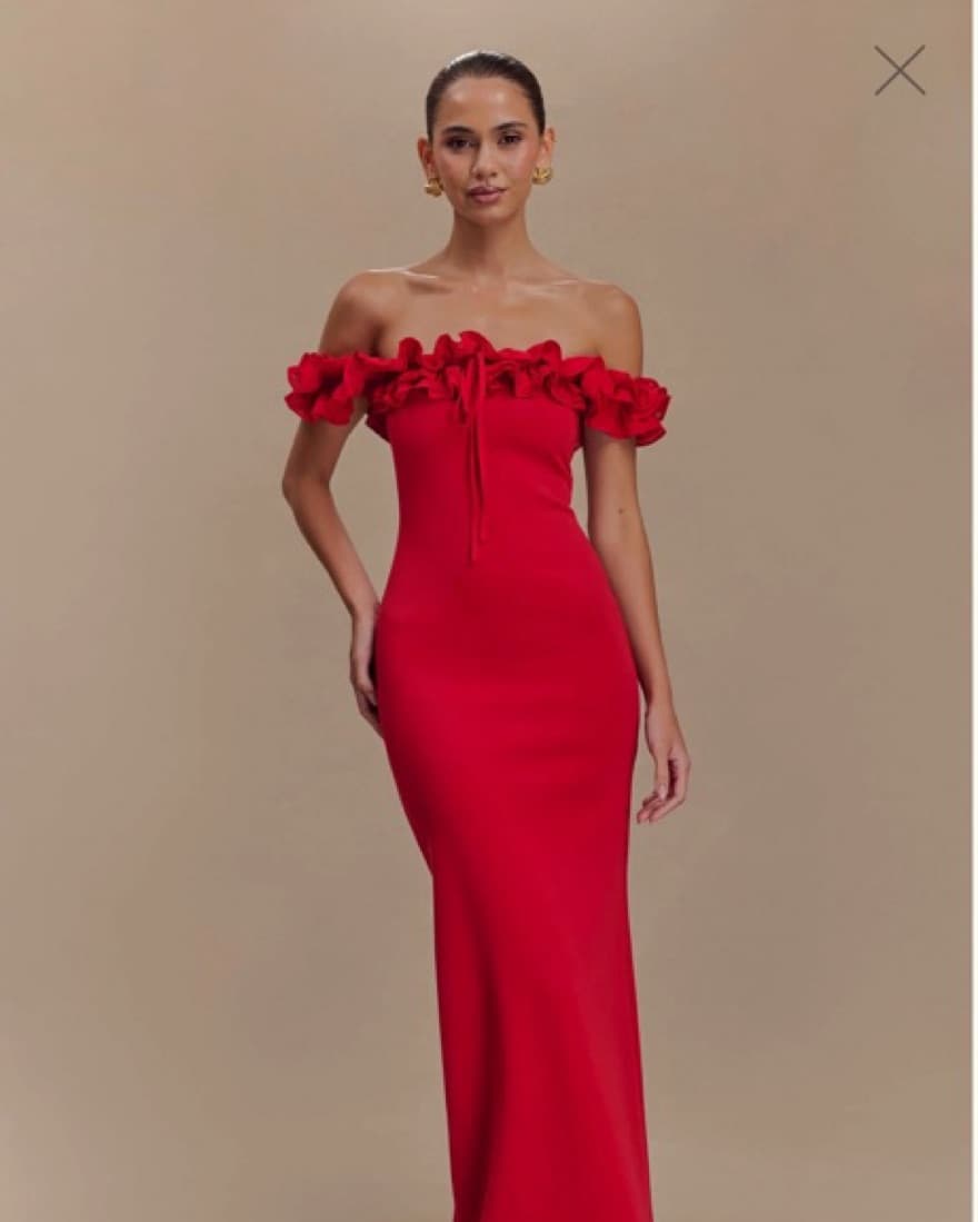 Meshki Nova Formal Red Strapless Dress - Image 1