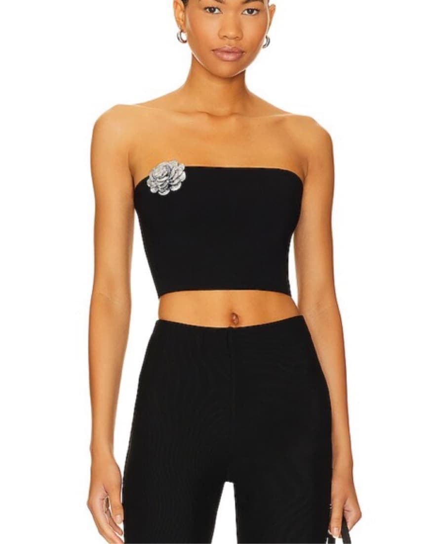 REVOLVE Rose Top & Crystal In Black - Image 5