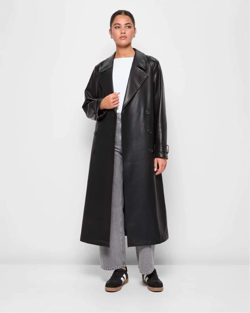 Pleather Trench Coat - Image 2