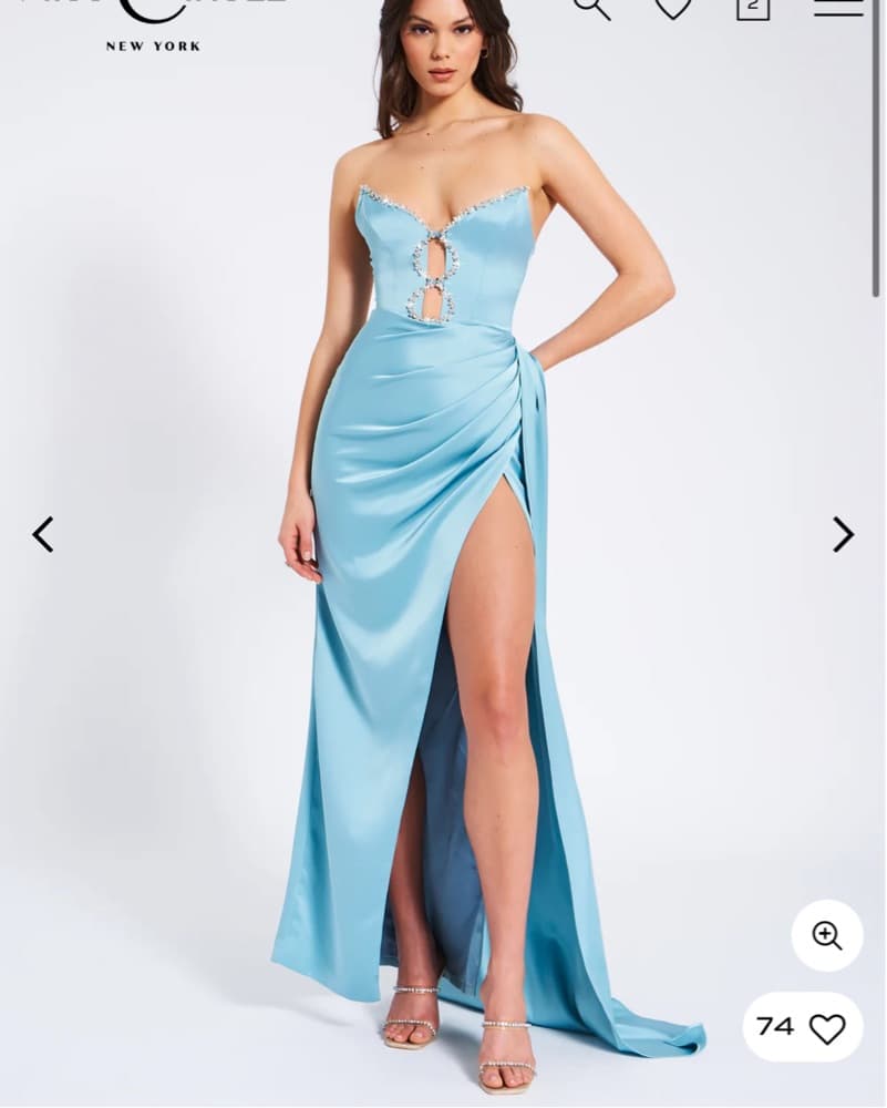 Miss Circle Pale Blue Embellished Gown - Image 3