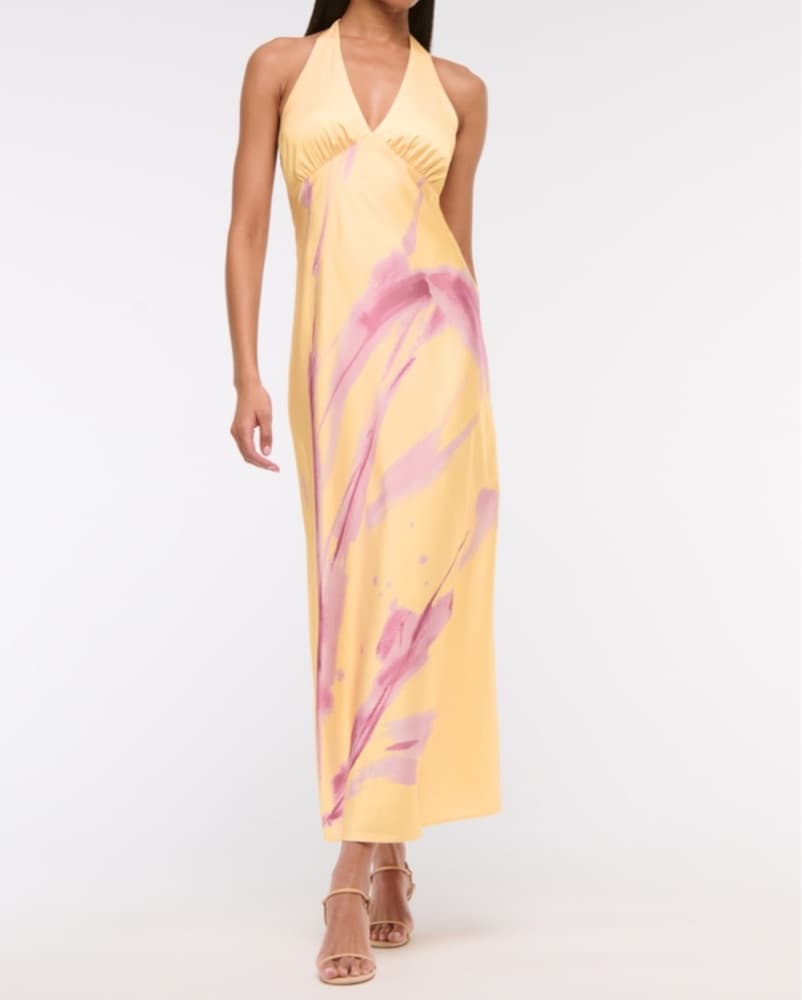 Julia Slip Halter Maxi Dress - Image 1