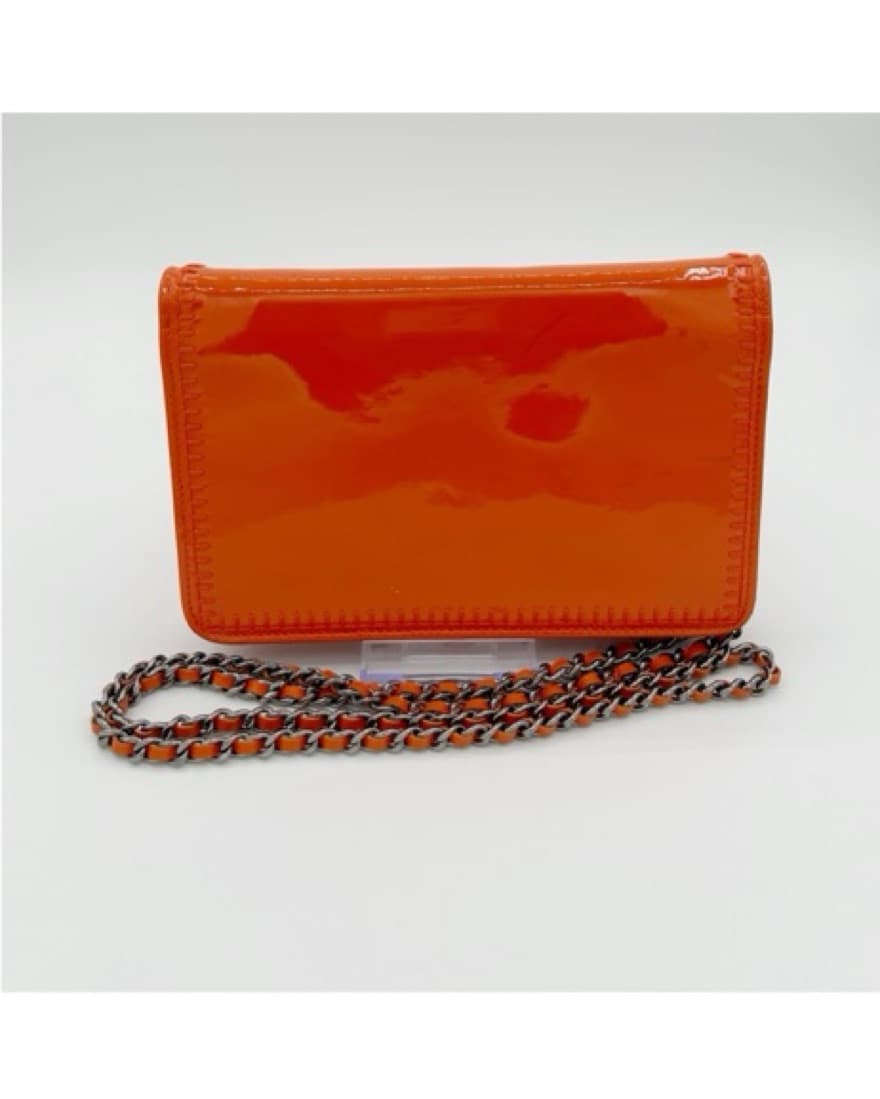 Chanel Orange Logo Wallet on a Chain - Image 2