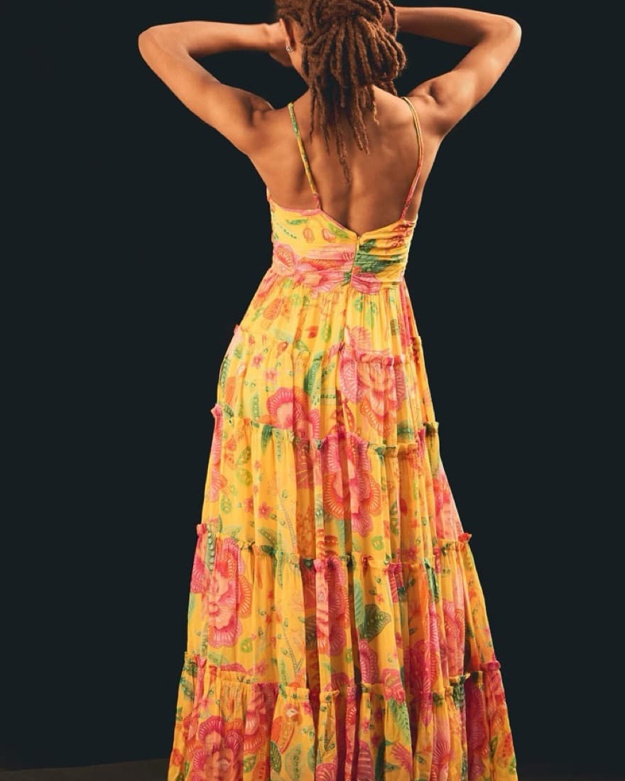 Farm Rio Macaw Bloom Tiered Dress - Image 2