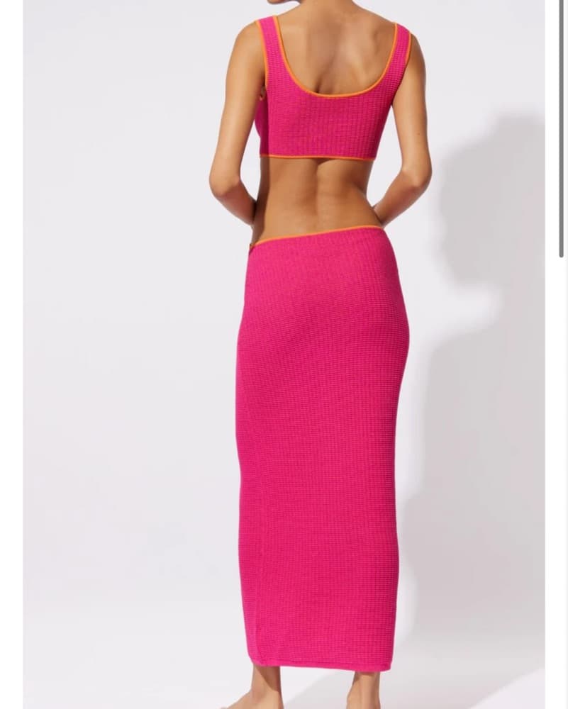 Solid And Striped Pink Dress - Image 2