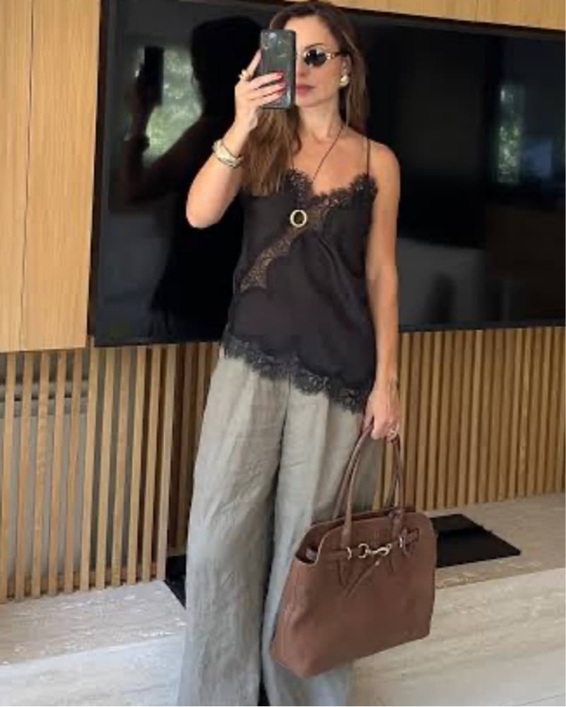 Viral Zara Black Lace Top Silk Satin - Image 4