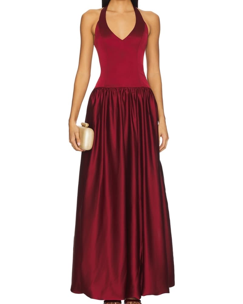Elizi Maxi Dress In Cranburry - Image 1