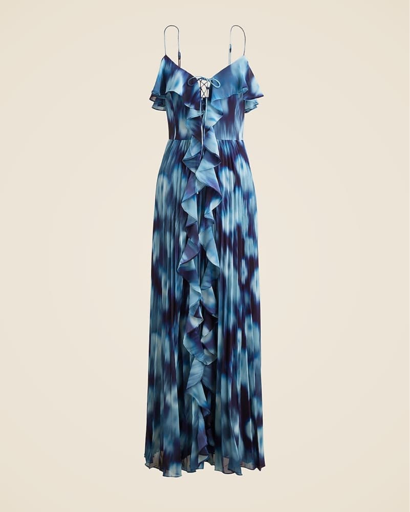 J.Crew Collection Blue Patterned Dress - Image 2