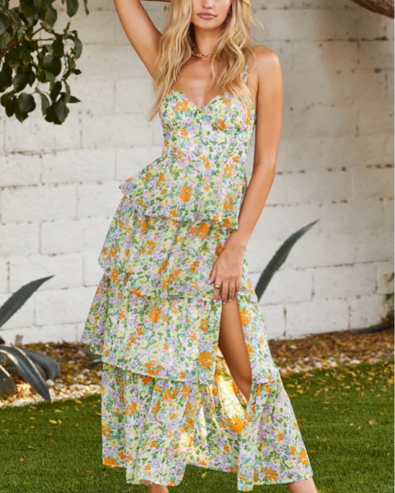 Noah Floral Midsummer Tiered Maxi Dress  - Image 1