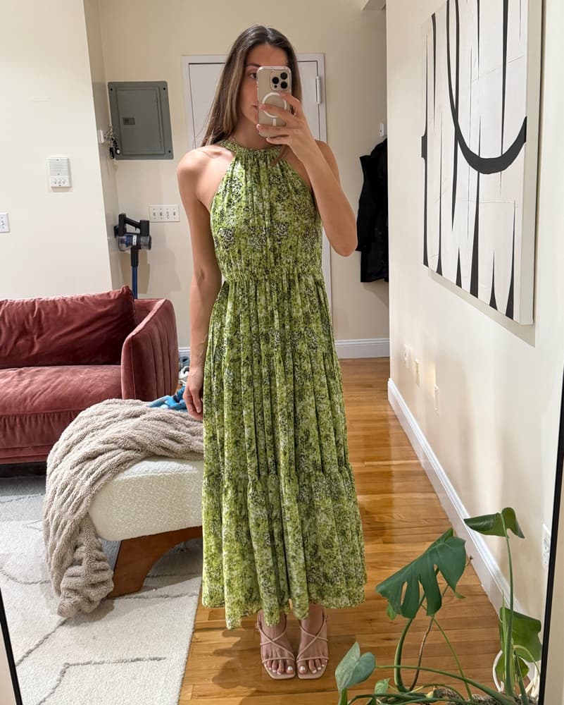 Cinq à Sept Green Floral Midi Dress  - Image 1