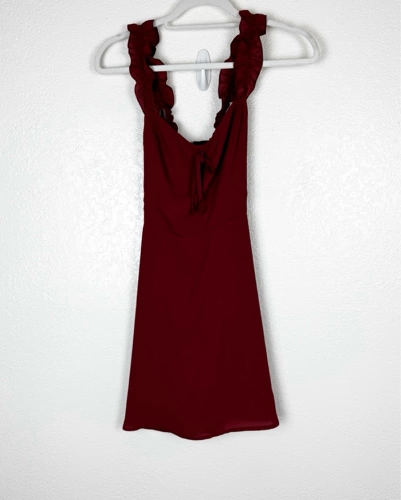 Aritzia Burgundy Sleeveless Dress - Image 1