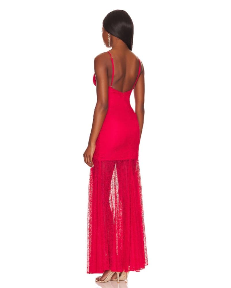 Lovers And Friends Red Lace Maxi Dress - Image 3
