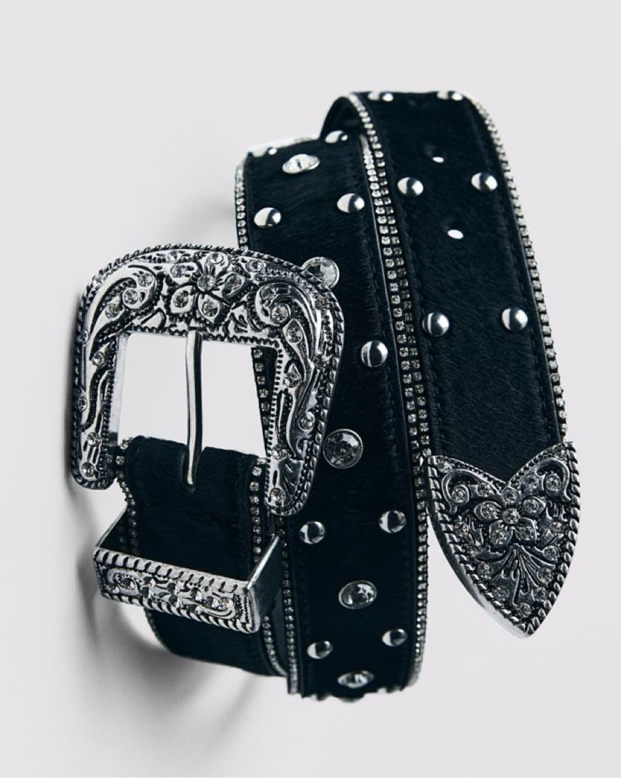Rhinestone Zara Leather Belt!! - Image 3