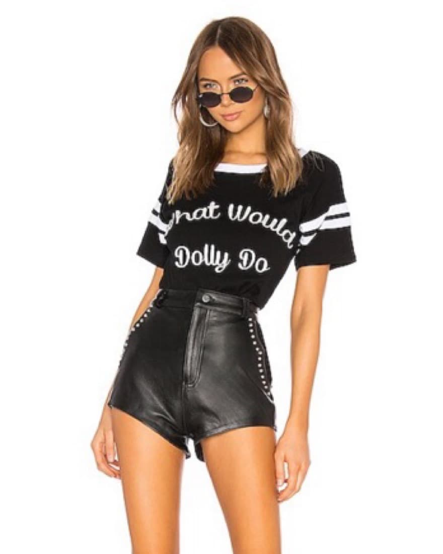 Studded Combo Shorts in Black - Image 2