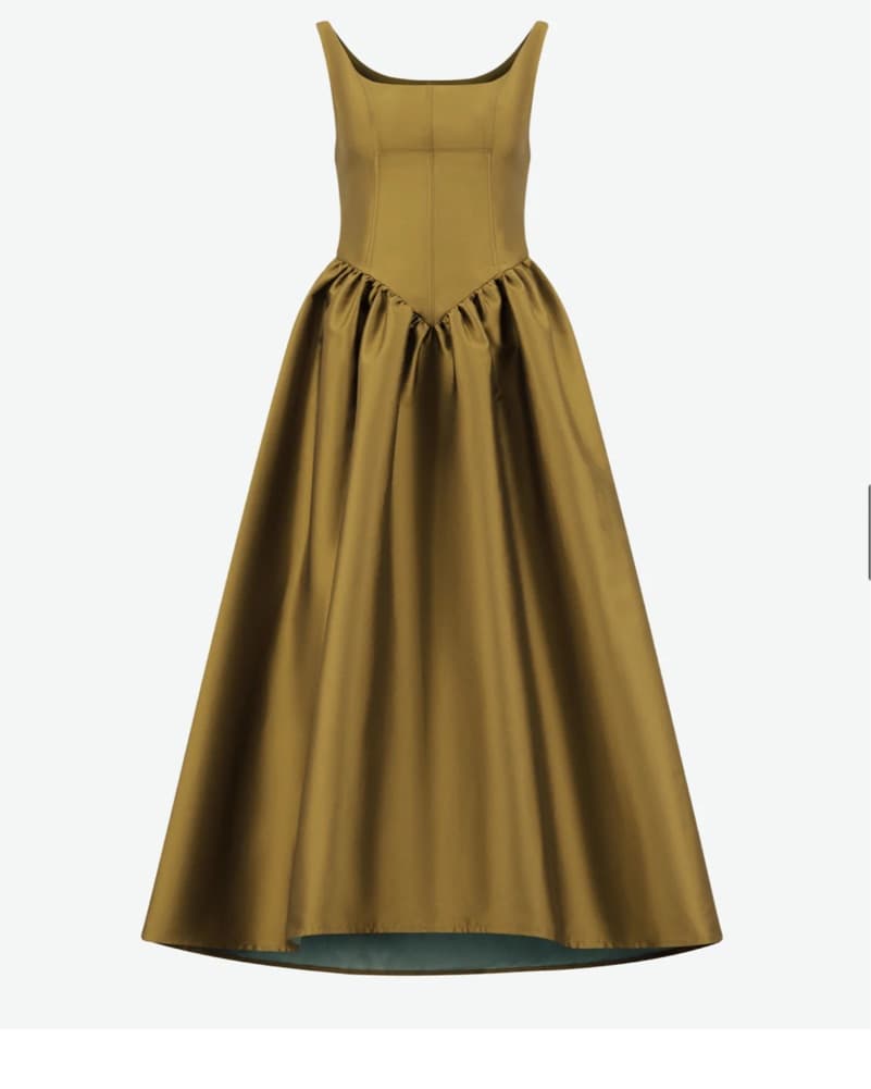 Zena Presley Olive Green Dress - Image 6