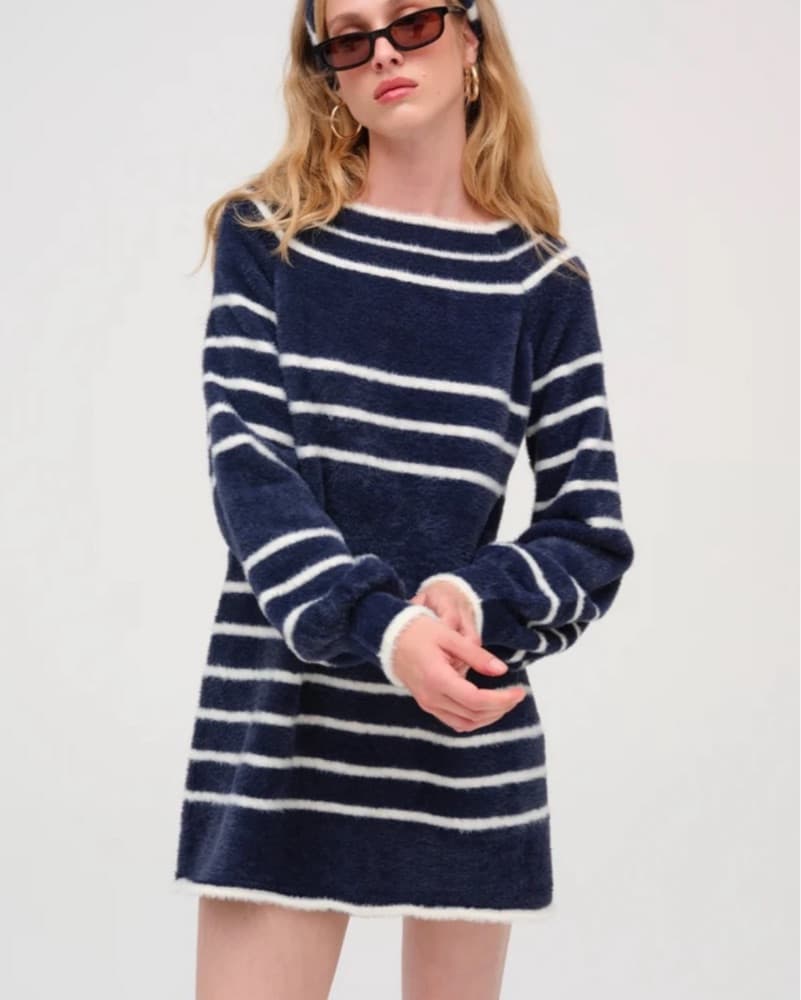 For Love & Lemons Navy Sweater Dress - Image 1