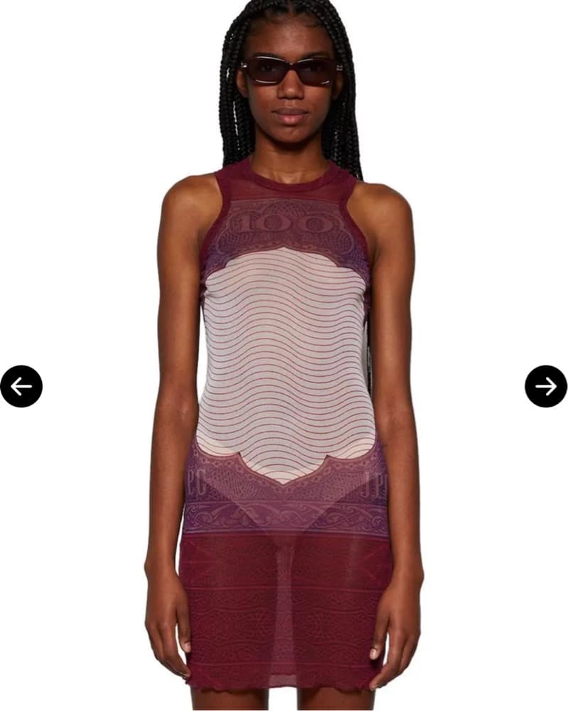 Gaultier Printed Mesh Mini Dress - Image 2