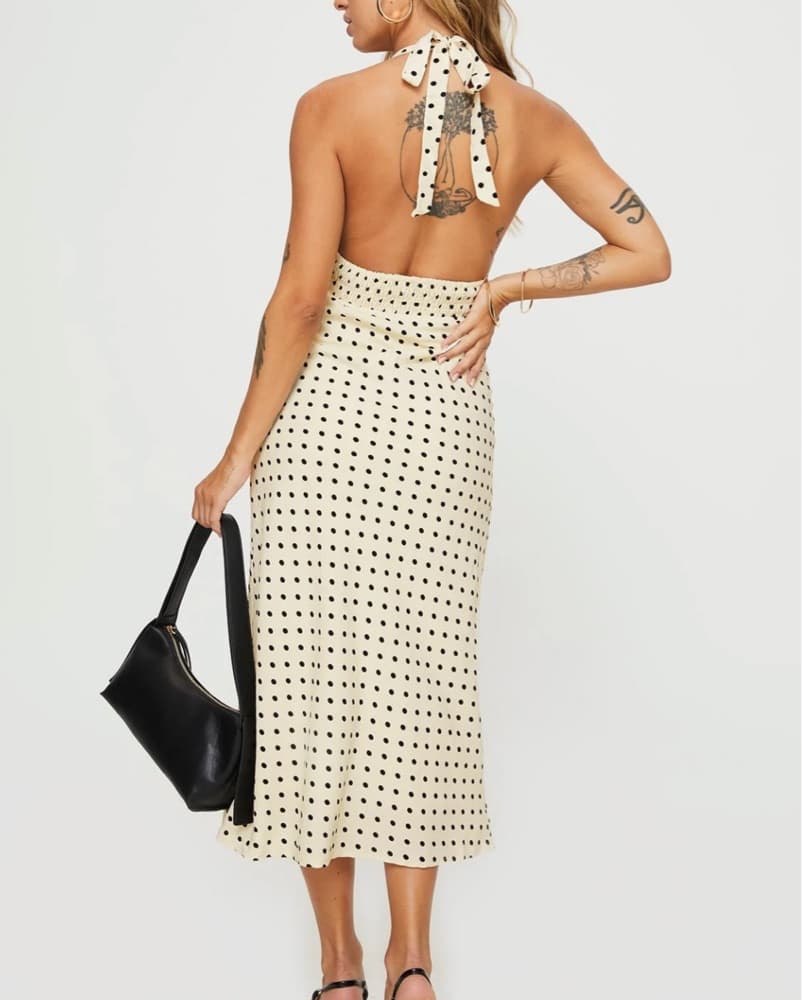 Polka Dor Halter Dress - Image 3