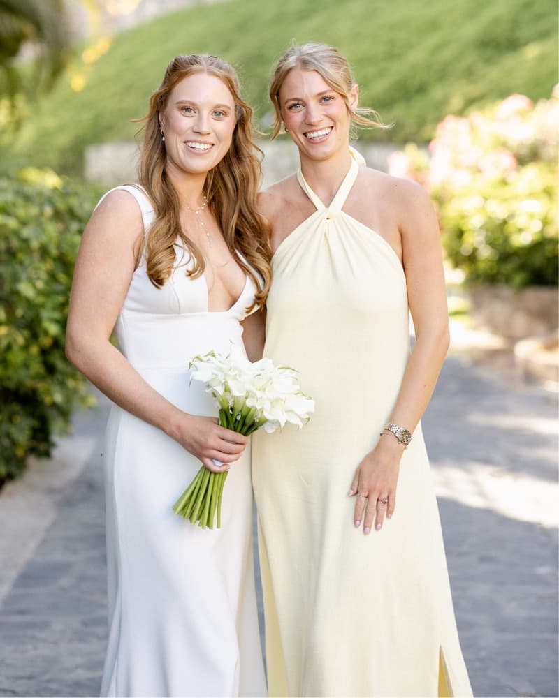 Yellow Linen Halter Formal Dress - Image 3