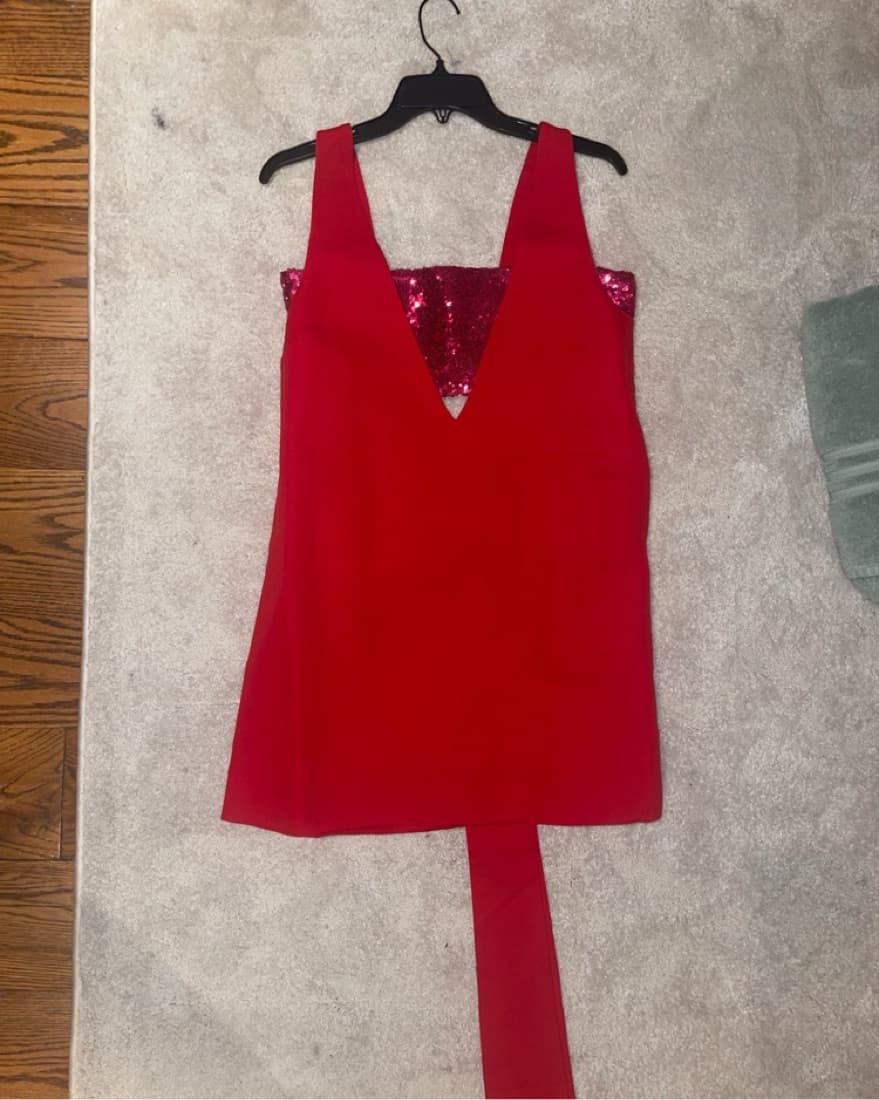 Glamorous Red Sequin-Accented Dress - Image 3