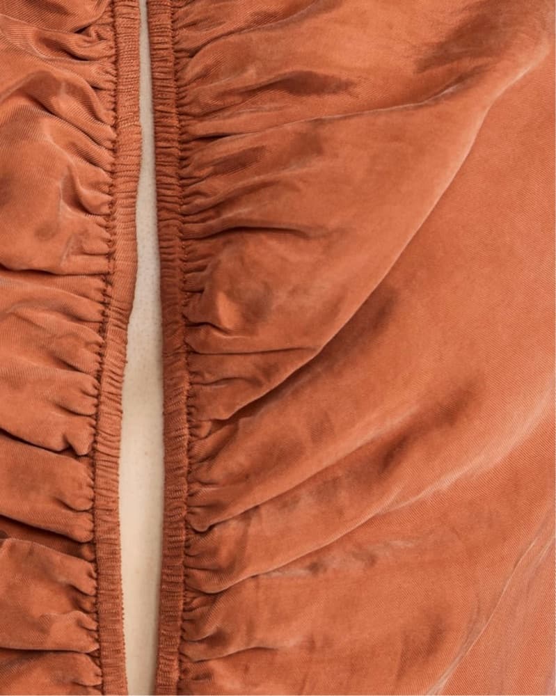 Rust-Colored Ruched Maxi Dress  - Image 4