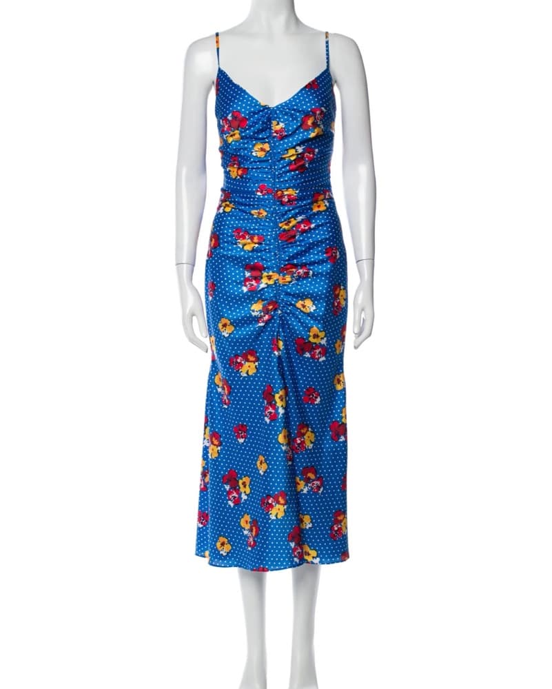 Carolina Hererra Polka-dot Floral Midi  - Image 2