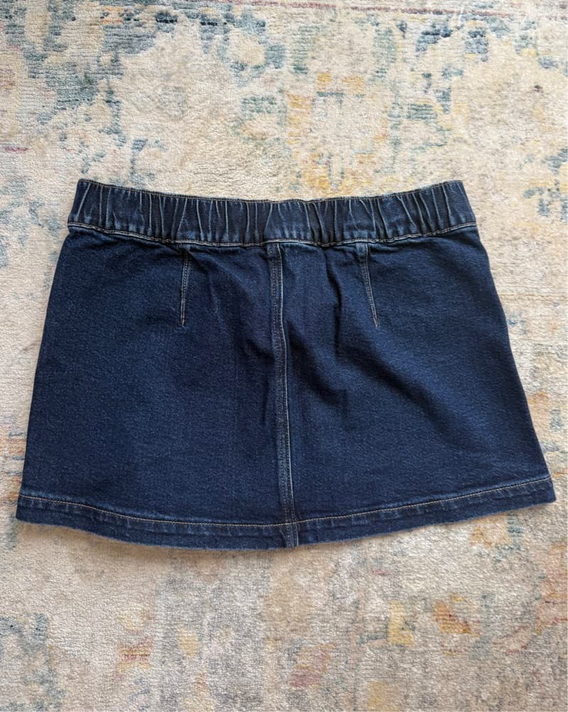 Low Rise Demin Mini Skirt - Image 3