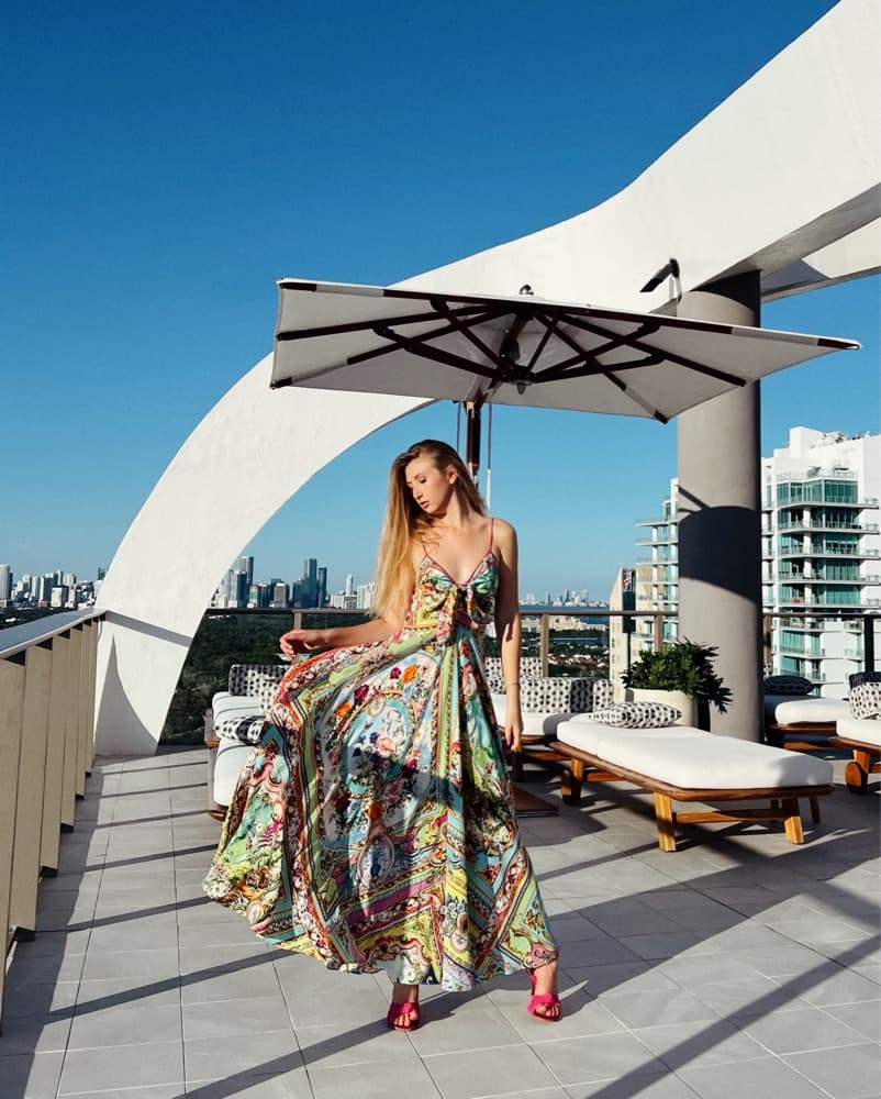 Camilla printed Dress With Tie Front - Image 2