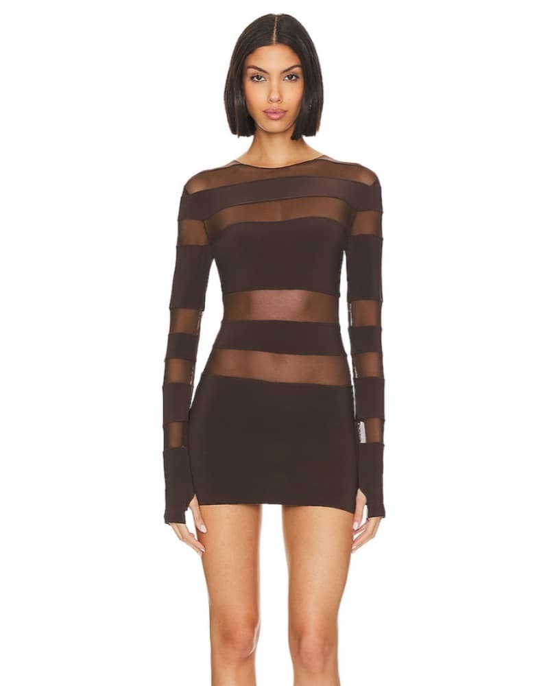Norma Kamali Brown Mini Dress - Image 1