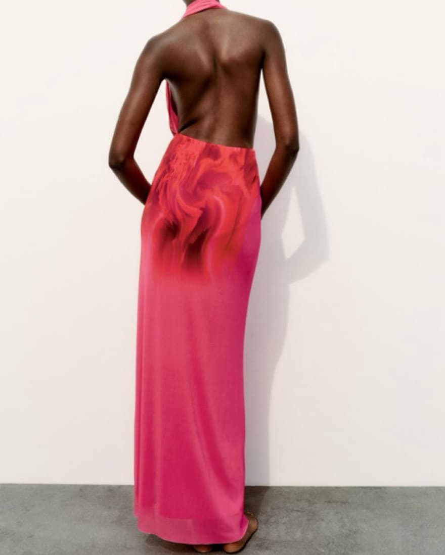 Zara - Draped Tulle Halter Dress - Image 4