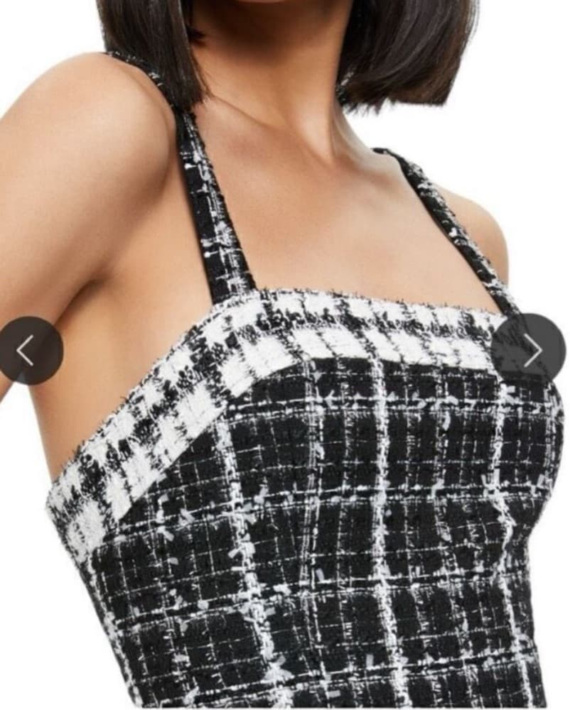 Alice + Olivia Tweed Black Mini Dress XS - Image 3