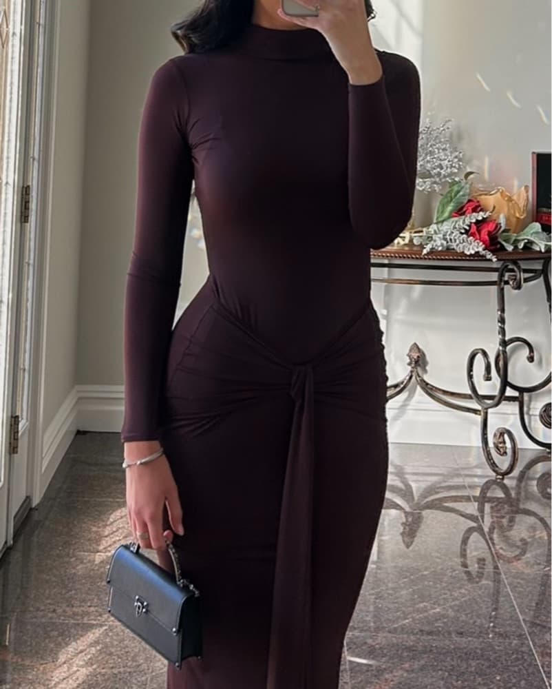 Helsa Dupe - Sculpt Wrap Dress - Modest - Image 4