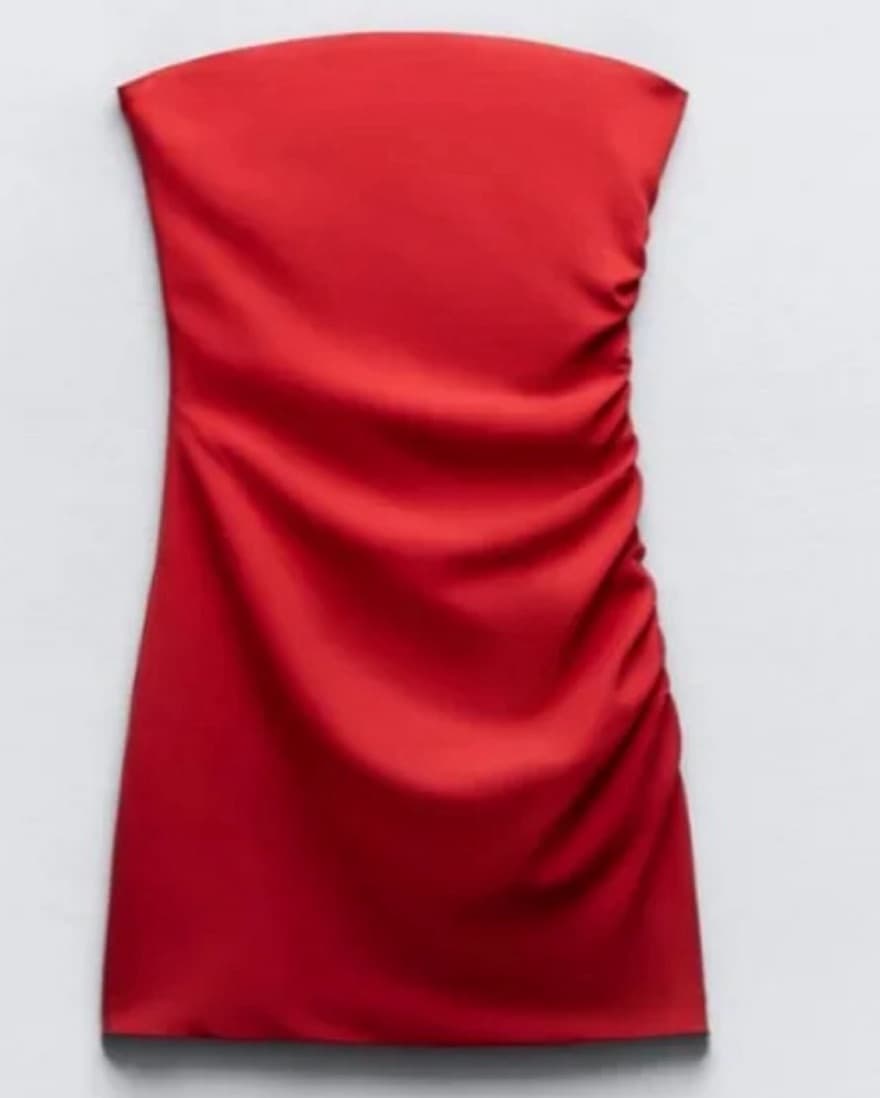 Red Strapless Mini Dress - Image 1