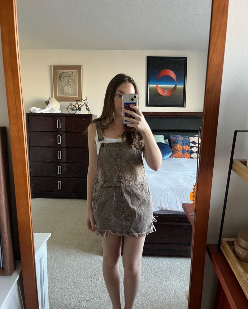 Free People Leopard Print Overall Dress - Image 1