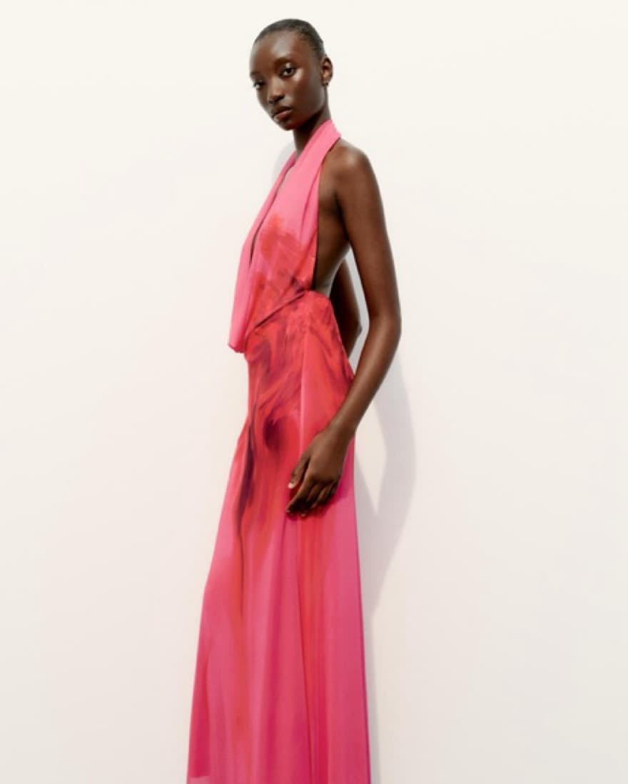 Zara - Draped Tulle Halter Dress - Image 1