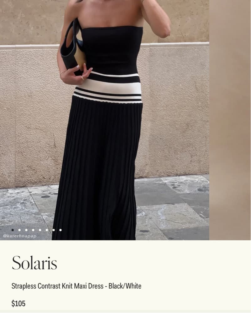 Strapless Contrast Knit Maxi Dress  - Image 6