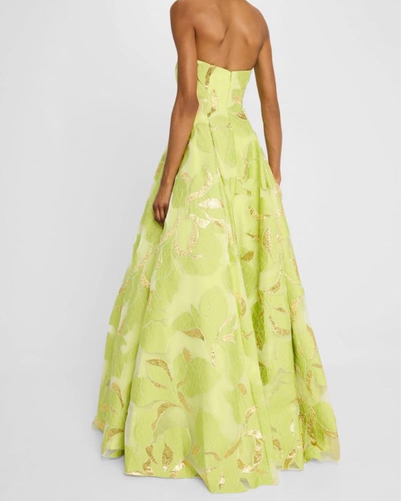 Jovani Strapless Green Formal Gown - Image 2