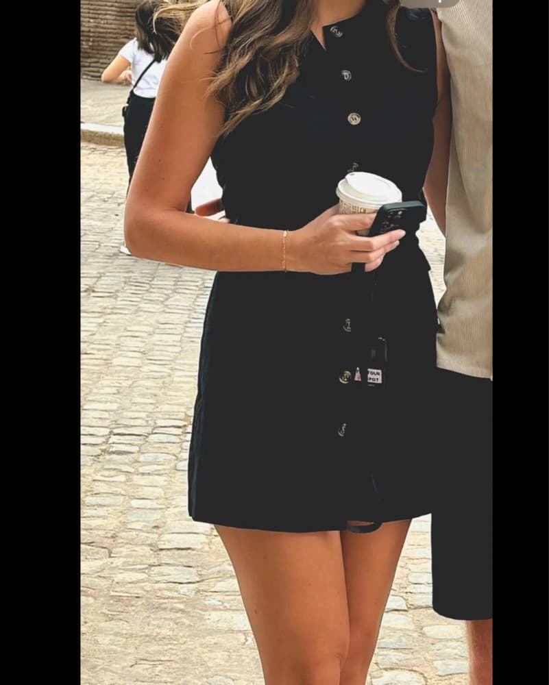 Peppermayo Black Linen Mini Dress  - Image 3