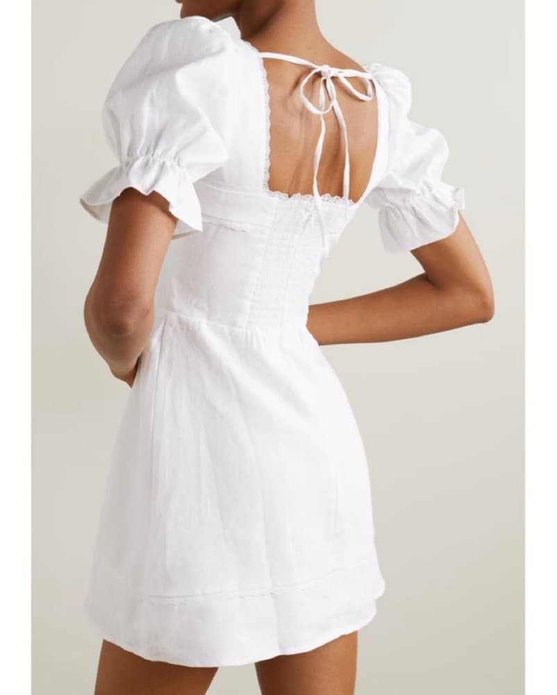 Reformation Evianna White Linen Dress - Image 4